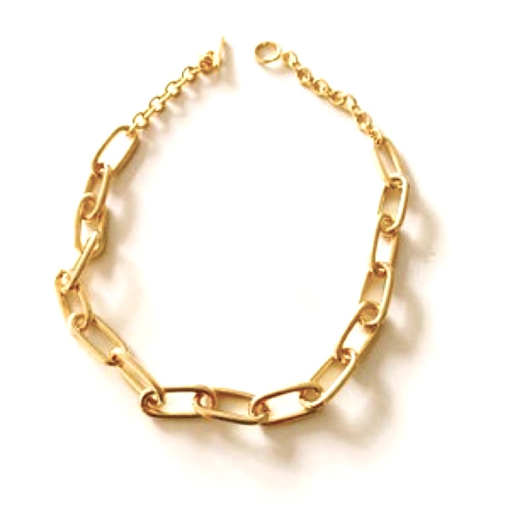 14K Gold Plated Paperclip Chain Chocker Necklace